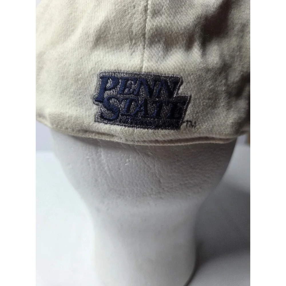 Penn State Nittany Lions Fitted Hat Team Spirit Cream Navy Blue Size 7 1/4 Hat‎